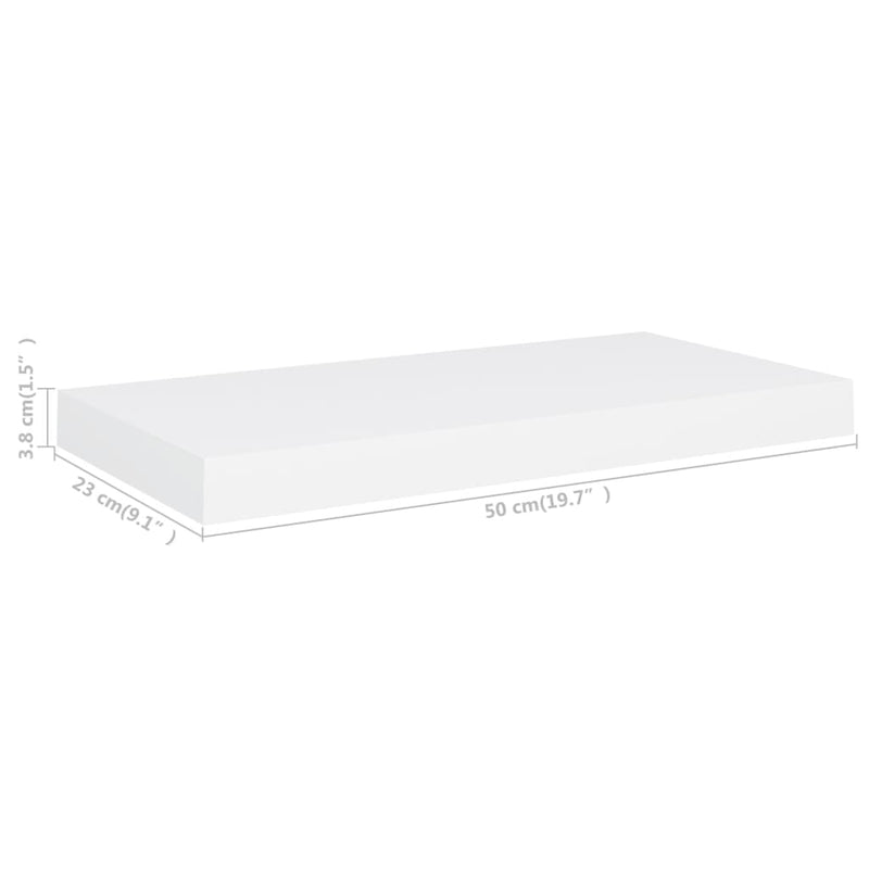 Floating Wall Shelf White 19.7"x9.1"x1.5" MDF