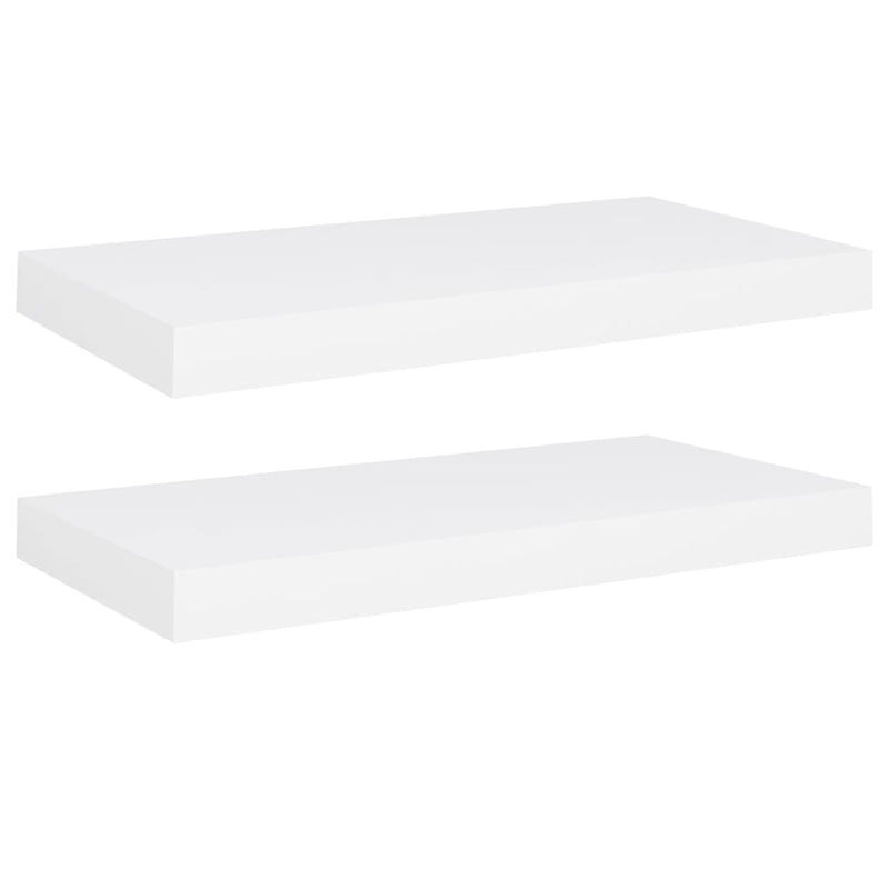 Floating Wall Shelves 2 pcs White 19.7"x9.1"x1.5" MDF