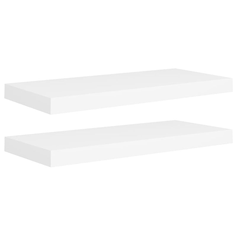 Floating Wall Shelves 2 pcs White 23.6"x9.3"x1.5" MDF