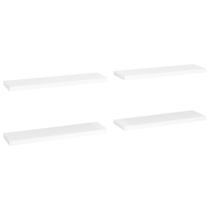 Floating Wall Shelves 4 pcs White 35.4"x9.3"x1.5" MDF