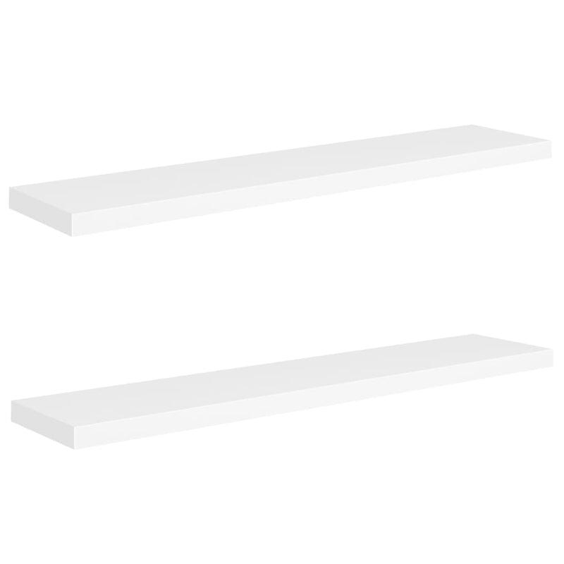Floating Wall Shelves 2 pcs White 47.2"x9.3"x1.5" MDF