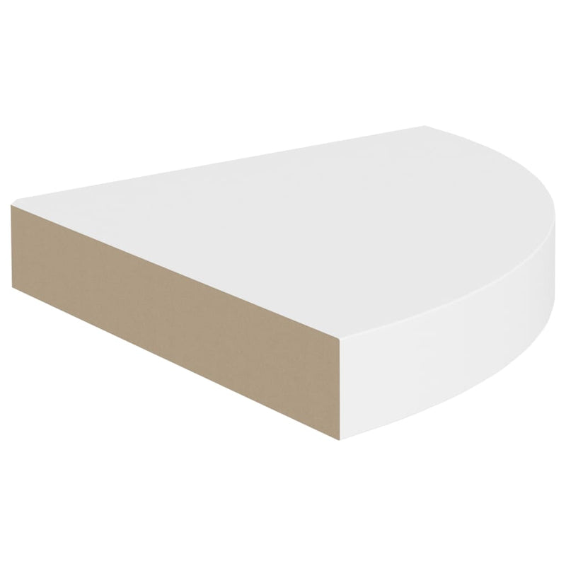 Floating Corner Shelf White 9.8"x9.8"x1.5" MDF