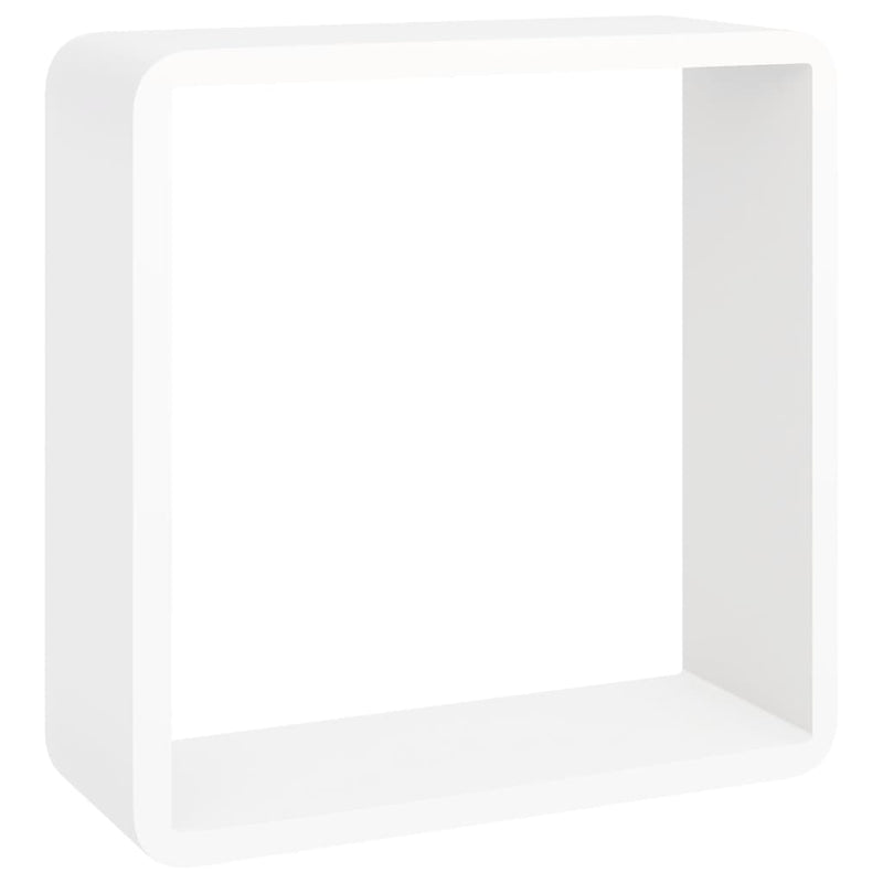Wall Cube Shelves 3 pcs White MDF