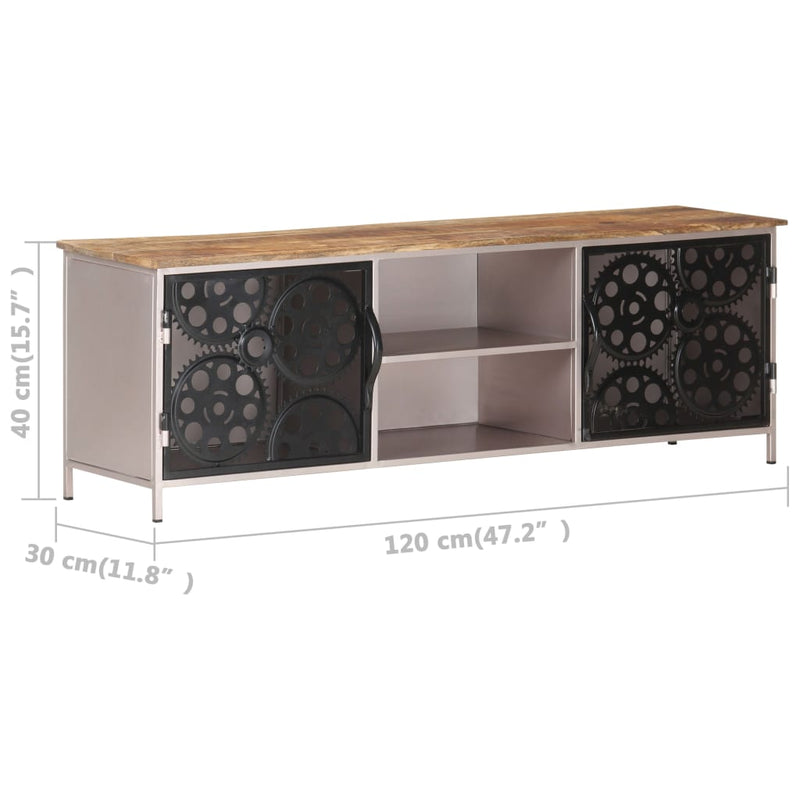 TV Cabinet 47.2"x11.8"x15.7" Rough Mango Wood