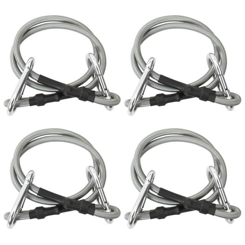 Ropes with Carabiner 4 pcs Rubber