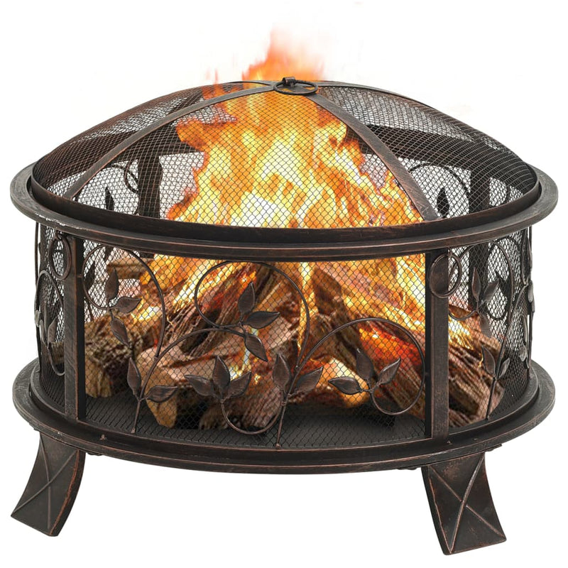 Rustic Fire Pit with Poker 26.6 XXL Steel"