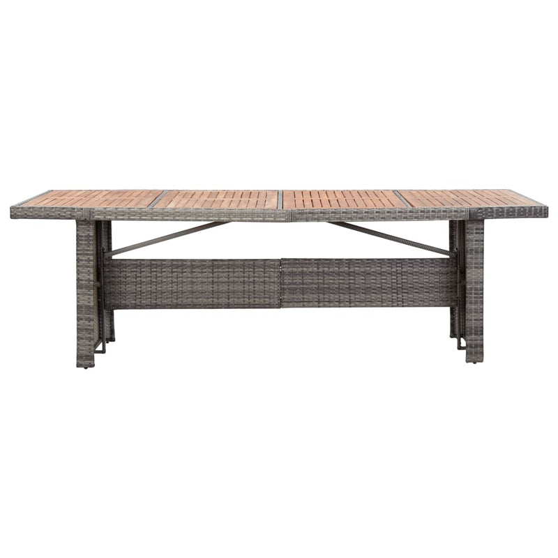Patio Table 94.5"x35.4"x29.1" Poly Rattan and Solid Acacia Wood