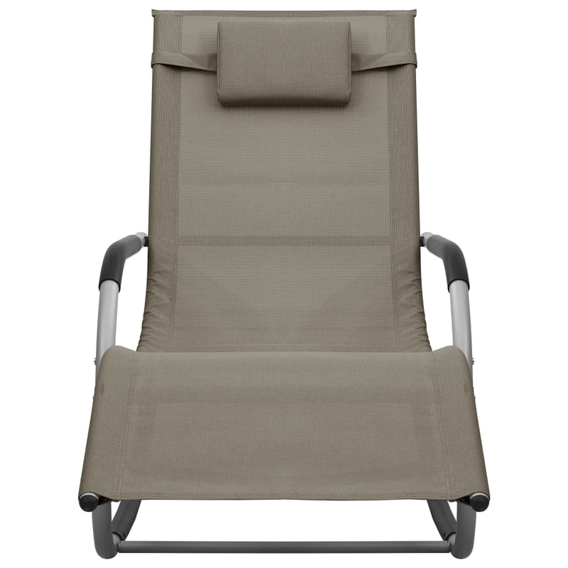 Sun Lounger Textilene Taupe and Gray