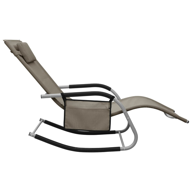 Sun Lounger Textilene Taupe and Gray