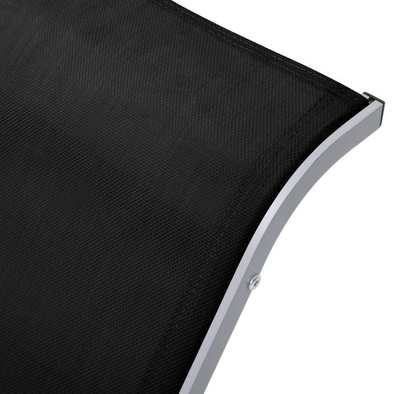 Sunlounger Textilene and Aluminum Black