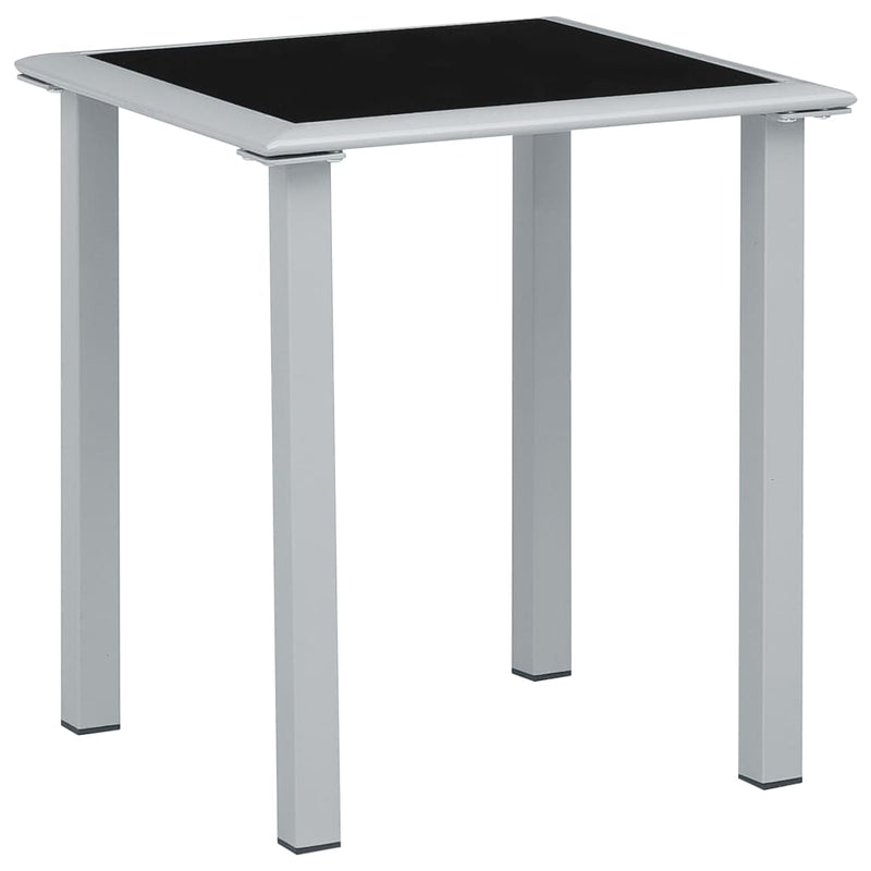 Sun Loungers 2 pcs with Table Aluminum Black