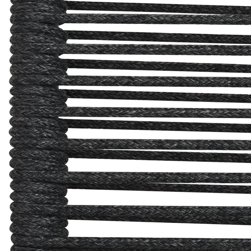Patio Chairs 4 pcs Cotton Rope and Steel Black