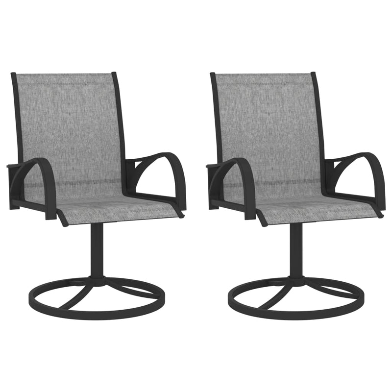 Patio Swivel Chairs 2 pcs Textilene and Steel Gray