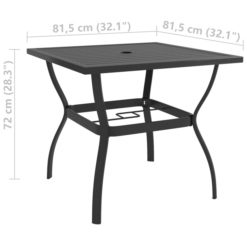 Patio Table Anthracite 32.1"x32.1"x28.3" Steel