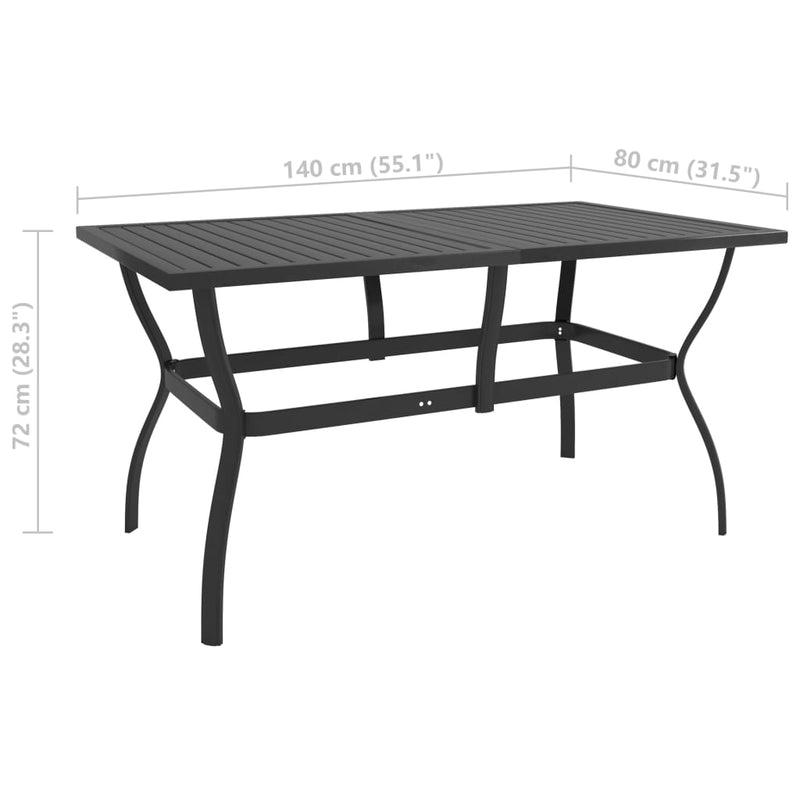Patio Table Anthracite 55.1"x31.5"x28.3" Steel
