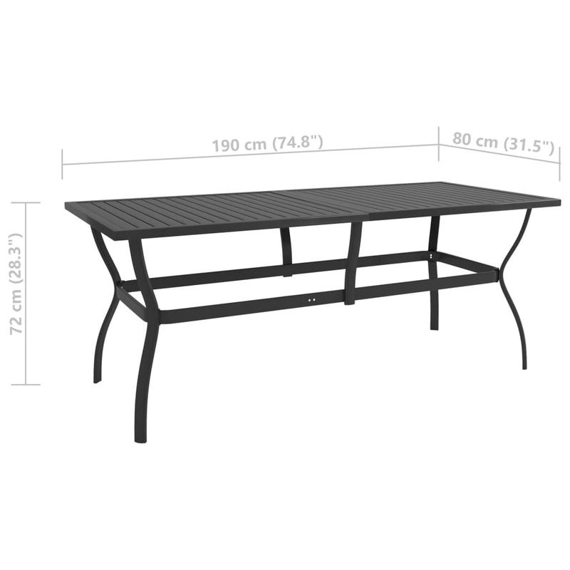 Patio Table Anthracite 74.8"x31.5"x28.3" Steel