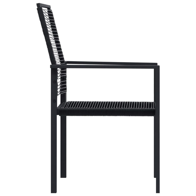 Patio Chairs 2 pcs PVC Rattan Black