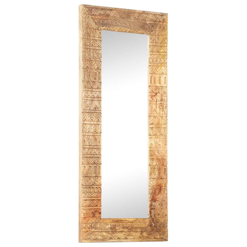 Hand-Carved Mirror 43.3"x19.7"x4.3" Solid Mango Wood