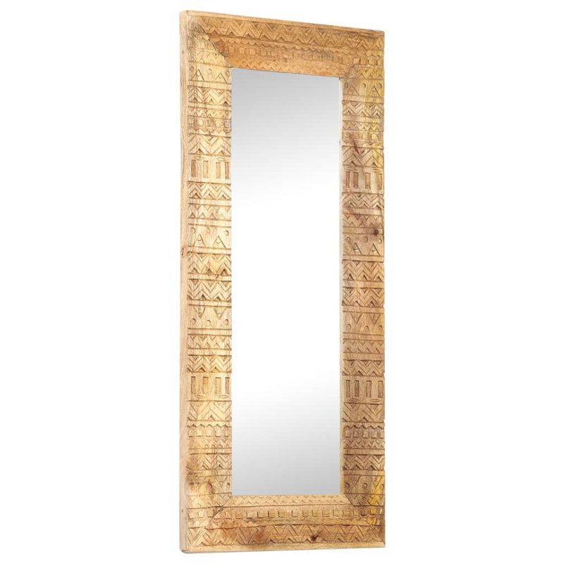 Hand-Carved Mirror 43.3"x19.7"x4.3" Solid Mango Wood