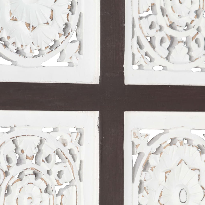 Hand-Carved Wall Panel MDF 15.7"x31.5"x0.6" Brown and White