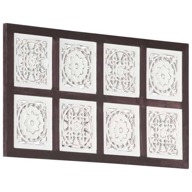 Hand-Carved Wall Panel MDF 15.7"x31.5"x0.6" Brown and White