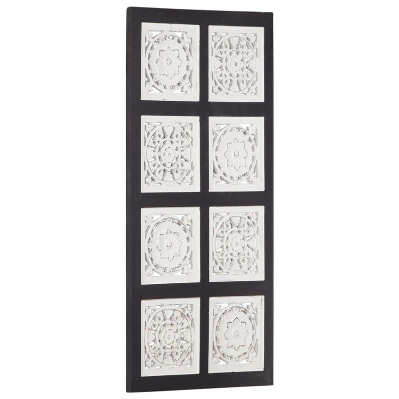 Hand-Carved Wall Panel MDF 15.7"x31.5"x0.6" Black and White
