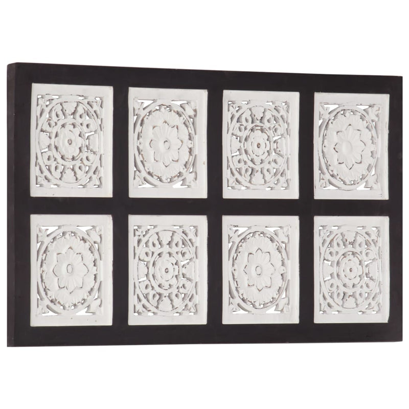 Hand-Carved Wall Panel MDF 15.7"x31.5"x0.6" Black and White