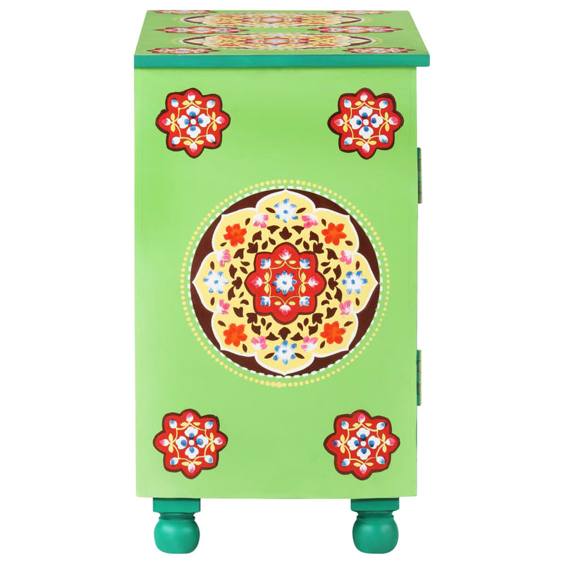 Hand Painted Sideboard Multicolor 27.6"x13.8"x23.6" Solid Mango Wood