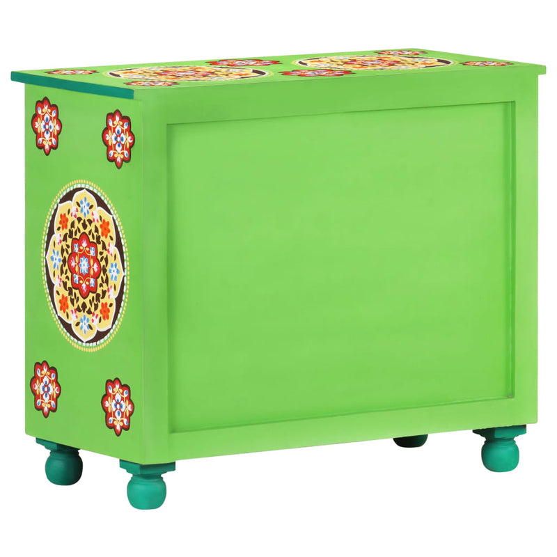 Hand Painted Sideboard Multicolor 27.6"x13.8"x23.6" Solid Mango Wood