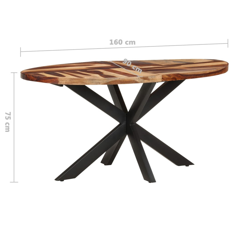 Dining Table 63"x35.4"x29.5" Solid Acacia Wood with Sheesham Finish