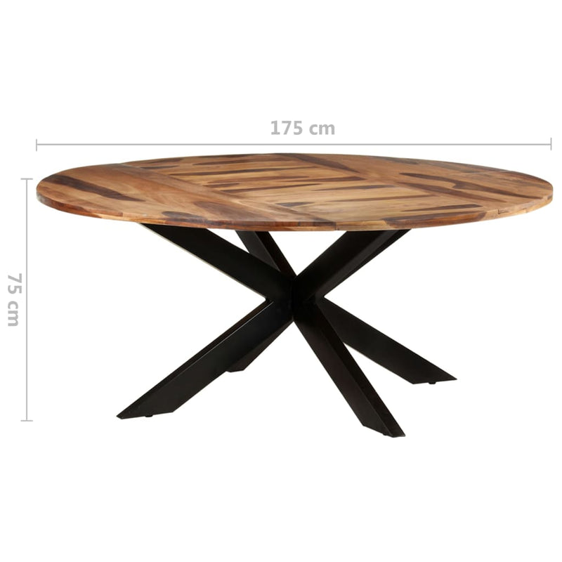 Dining Table Round 68.9"x29.5" Acacia Wood with Sheesham Finish