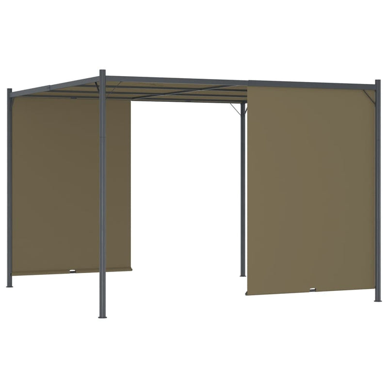 Garden Pergola with Retractable Roof 118.1"x118.1" Taupe 180 g/m?
