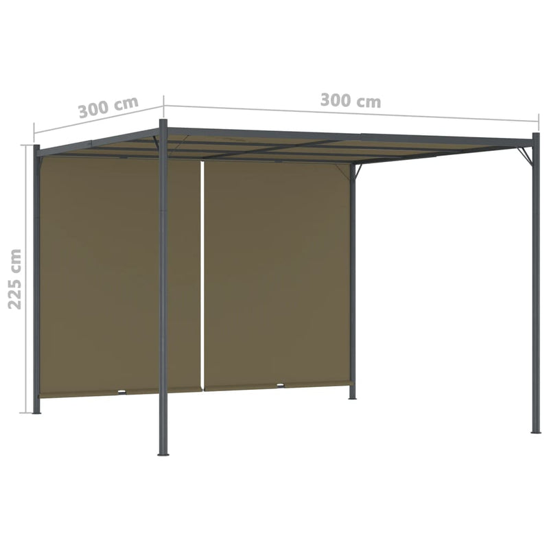 Garden Pergola with Retractable Roof 118.1"x118.1" Taupe 180 g/m?