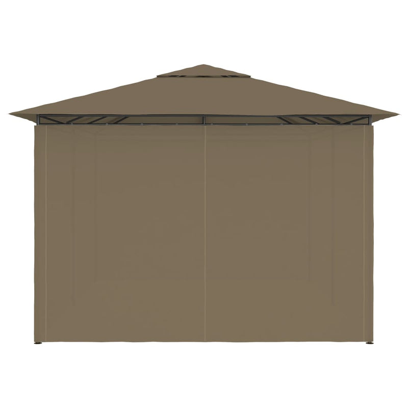 Garden Marquee with Curtains 157.5"x118.1" Taupe 180 g/m?