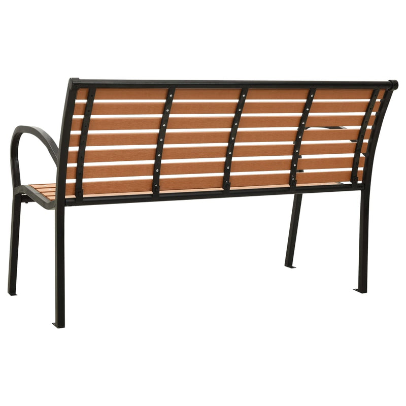 Patio Bench 49.2" Steel and WPC Black and Brown
