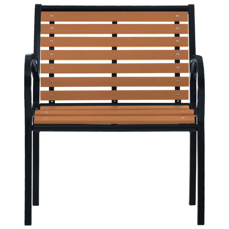 Patio Chairs 2 pcs Steel and WPC Black and Brown