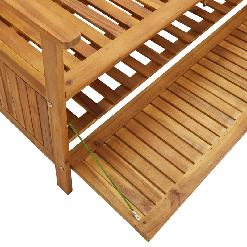 Patio Storage Bench 47.2" Solid Acacia Wood