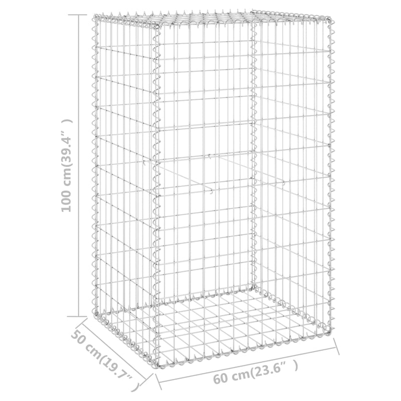 Gabion Wall with Covers Galvanized Steel 23.6"x19.7"x39.4"