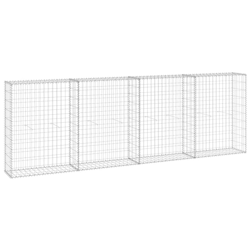 Gabion Wall with Covers Galvanized Steel 118.1"x11.8"x39.4"