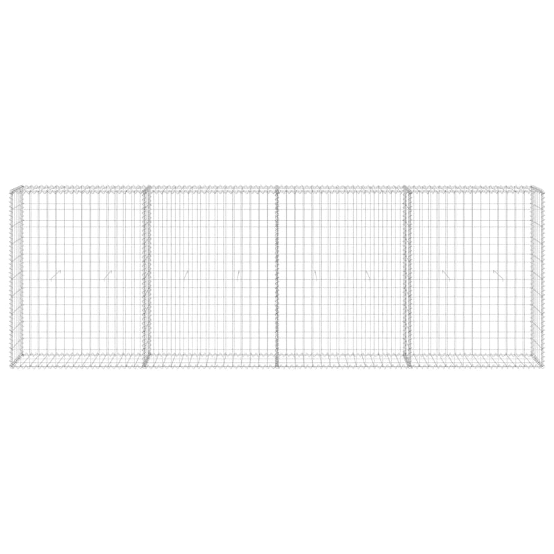 Gabion Wall with Covers Galvanized Steel 118.1"x11.8"x39.4"