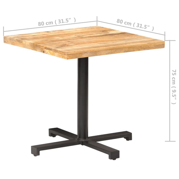 Bistro Table Square 31.4"x31.4"x29.5" Rough Mango Wood