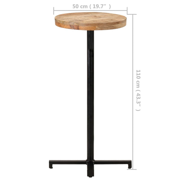 Bar Table Round Ã˜19.7"x43.3" Rough Mango Wood
