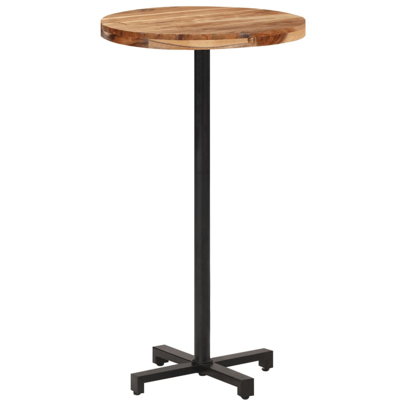 Bar Table Round Ã˜23.6"x43.3" Solid Acacia Wood
