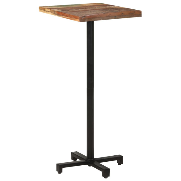 Bistro Table Square 19.7"x19.7"x43.3" Solid Reclaimed Wood