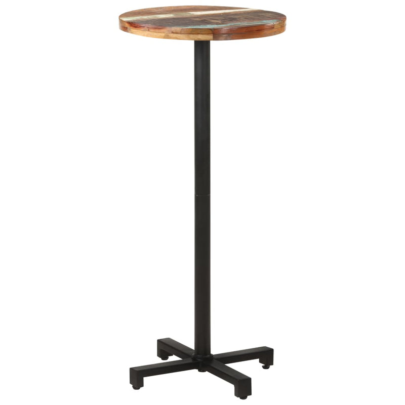 Bistro Table Round Ã˜19.7"x43.3" Solid Reclaimed Wood