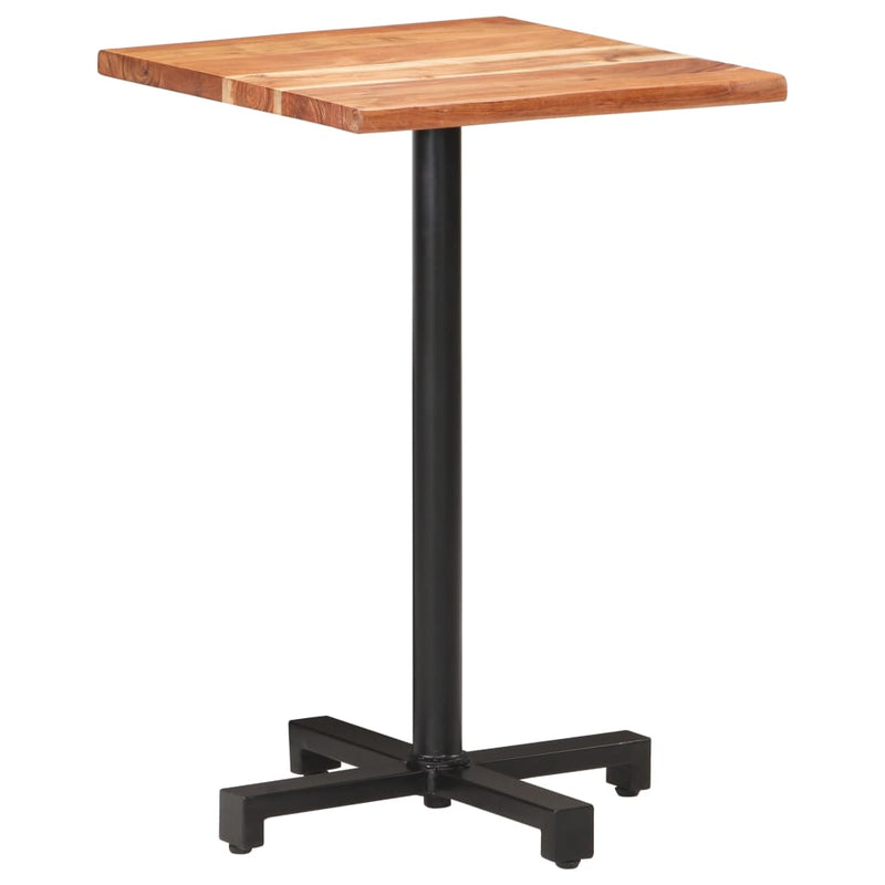 Bistro Table with Live Edges 19.7"x19.7"x29.5 Solid Acacia Wood