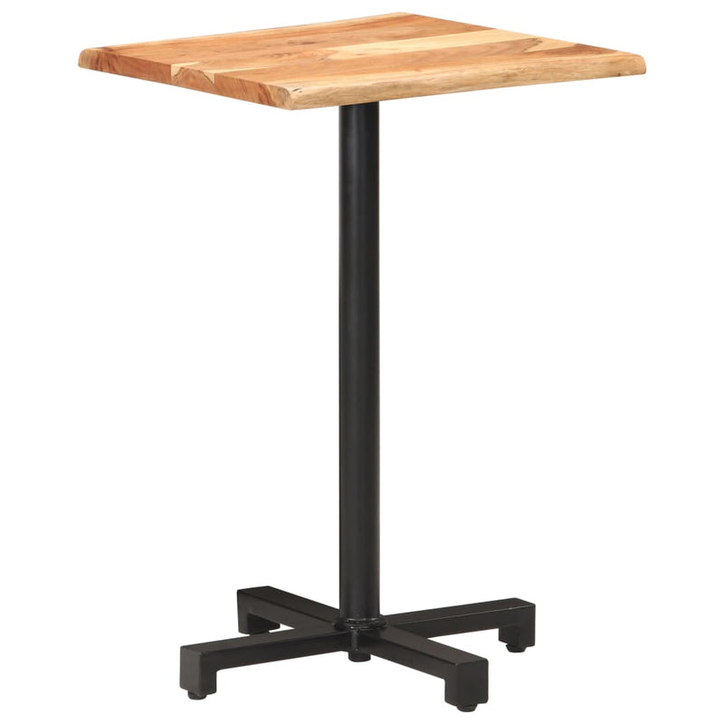 Bistro Table with Live Edges 19.7"x19.7"x29.5 Solid Acacia Wood