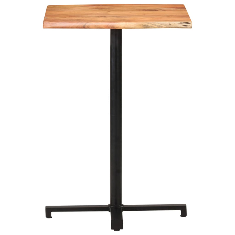 Bar Table with Live Edges 23.6"x23.6"x43.3" Solid Acacia Wood