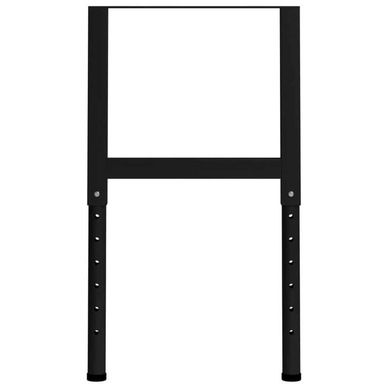 Adjustable Work Bench Frames 2 pcs Metal 21.7"x(27.2"-37.6") Black