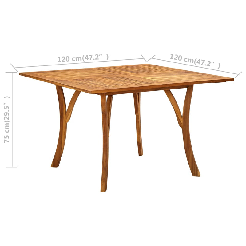 Patio Table 47.2"x47.2"x29.5" Solid Acacia Wood